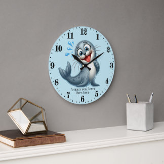 Grande Horloge Ronde Maison de plage pour amateurs de bébés phoques mig