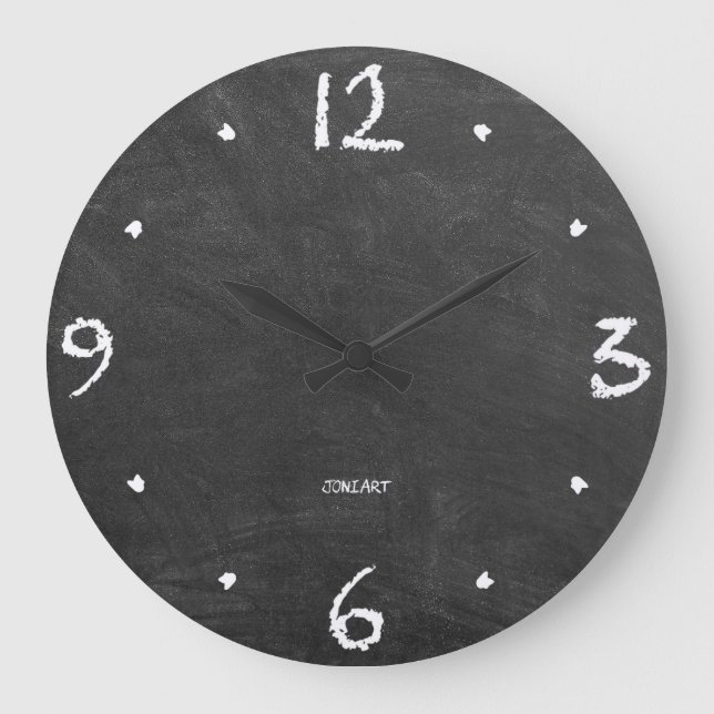 Grande Horloge Ronde Maison d'école d'étude mur Chalkboard Timepiece (Recto)