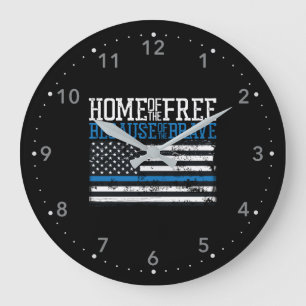Grande Horloge Ronde Maison des libres grâce aux braves Drapeau USA