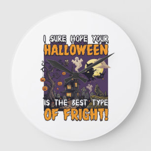 Grande Horloge Ronde Maison hantée de terreur d'Halloween Sorcière Fant