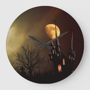 Grande Horloge Ronde Maison hantée d'Halloween