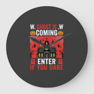 Grande Horloge Ronde Maison Hantée Halloween Entrez Si Vous Osez