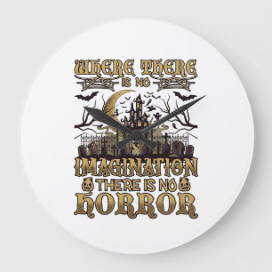 Grande Horloge Ronde Maison Hantée Halloween Horreur Imagination Cimeti
