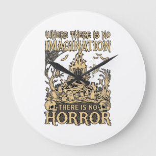 Grande Horloge Ronde Maison Hantée Halloween Horreur Imagination Cimeti