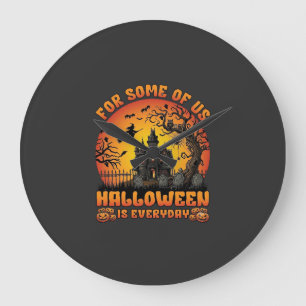 Grande Horloge Ronde Maison Hantée Tous Les Jours Halloween Sorcière Lu