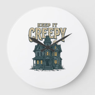 Grande Horloge Ronde Maison Hantée Vintage Creepy Halloween Dés