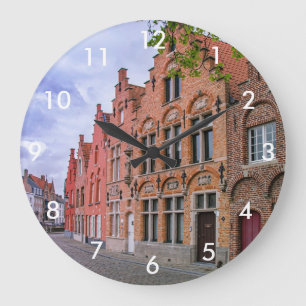 Grande Horloge Ronde Maisons médiévales en briques colorées à Bruges, B