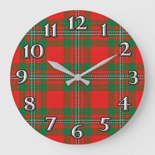 Grande Horloge Ronde Majestic Clan MacGregor Gregor Tartan Plaid