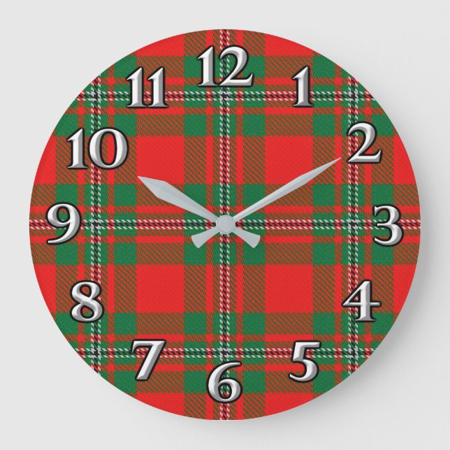 Grande Horloge Ronde Majestic Clan MacGregor Gregor Tartan Plaid (Recto)