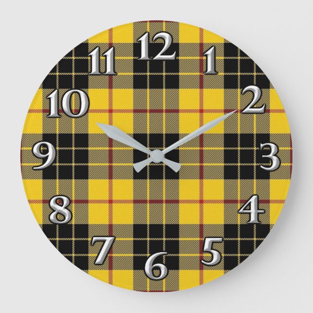 Grande Horloge Ronde Majestic Clan MacLeod of Lewis Tartan Plaid (Recto)