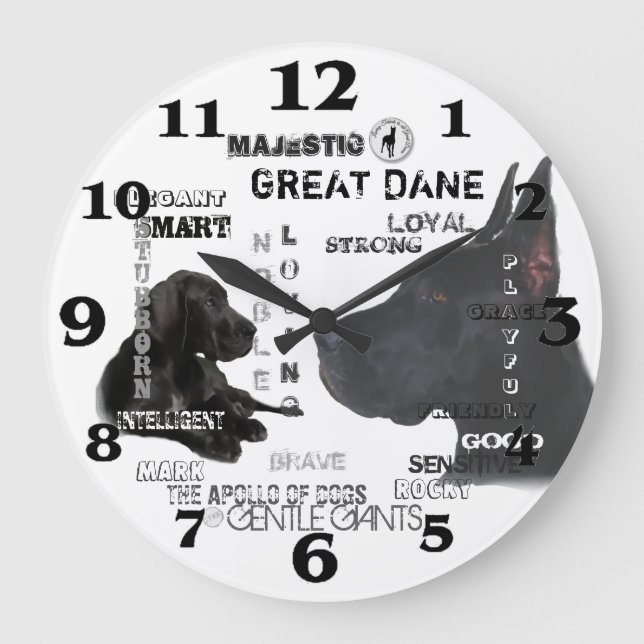 Grande Horloge Ronde Majestic Great Danes (Recto)