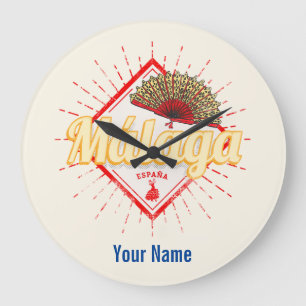 Grande Horloge Ronde Malaga Andalousie Espagne Retro Flamenco Vintage