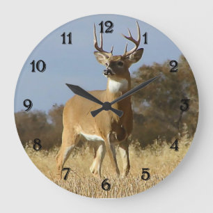 Grande Horloge Ronde Mâle de Whitetail d'automne