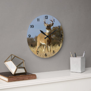 Grande Horloge Ronde Mâle de Whitetail d'automne