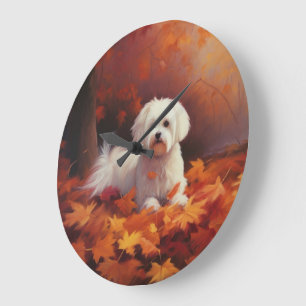 Grande Horloge Ronde Maltais en automne Feuilles automne Inspiration
