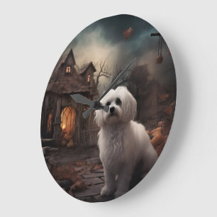 Grande Horloge Ronde Maltais Halloween effrayant