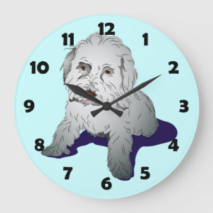Grande Horloge Ronde Maltipoo Cute Puppy