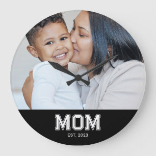 Grande Horloge Ronde Maman a établi une photo ronde blanche moderne en