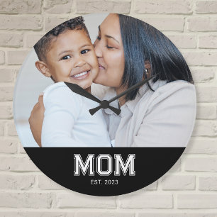 Grande Horloge Ronde Maman a établi une photo ronde blanche moderne en