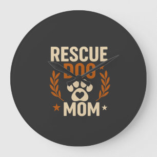 Grande Horloge Ronde Maman chien de sauvetage