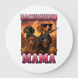 Grande Horloge Ronde Maman dachshund
