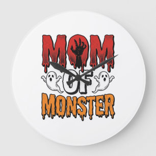 Grande Horloge Ronde Maman de monstre vintage Halloween conception de t