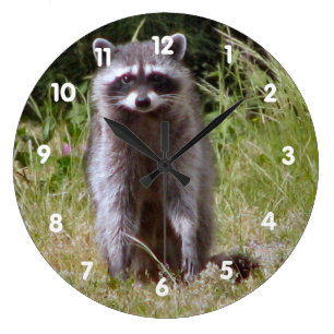 Grande Horloge Ronde Maman Raccoon