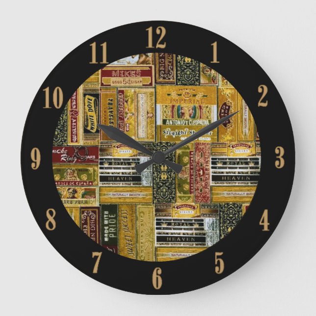 Grande Horloge Ronde Man Cave Cigar Boxes Motif (Recto)