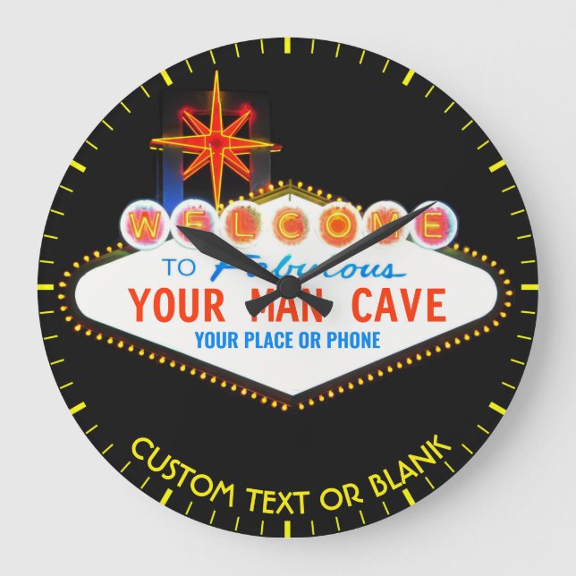 Grande Horloge Ronde Man Cave Your Garage Famous Sign Custom (Recto)