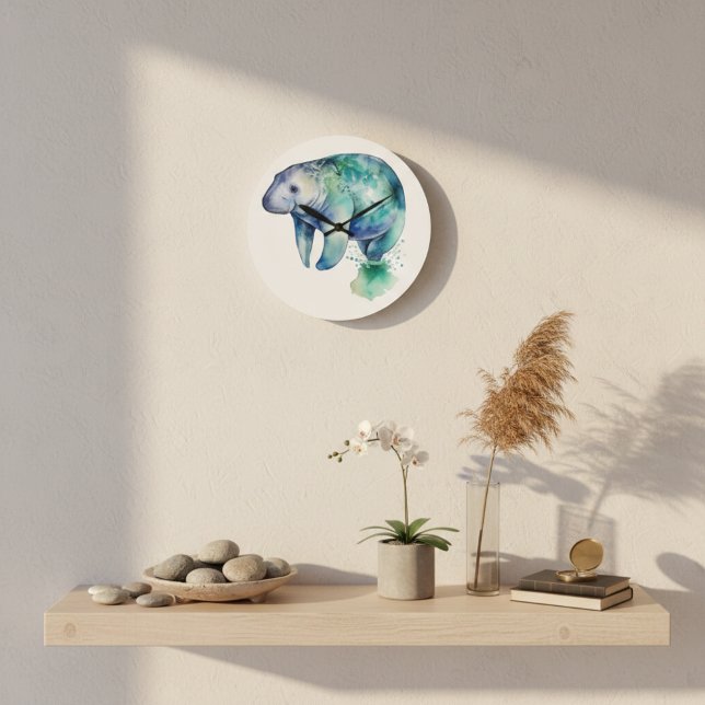Grande Horloge Ronde Manat de Whisper Océanique (Créateur téléchargé)