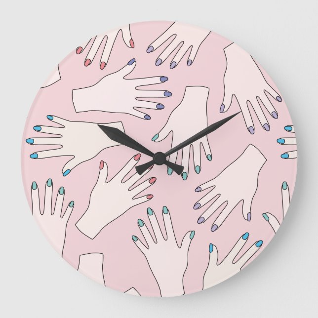 Grande Horloge Ronde Mancured Hands Nail Studio Pink Pastel (Recto)