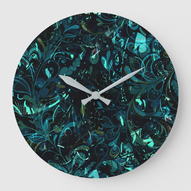 Grande Horloge Ronde Mandala Abstrait 3 (Recto)