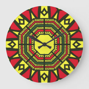 Grande Horloge Ronde Mandala Afrocentrique