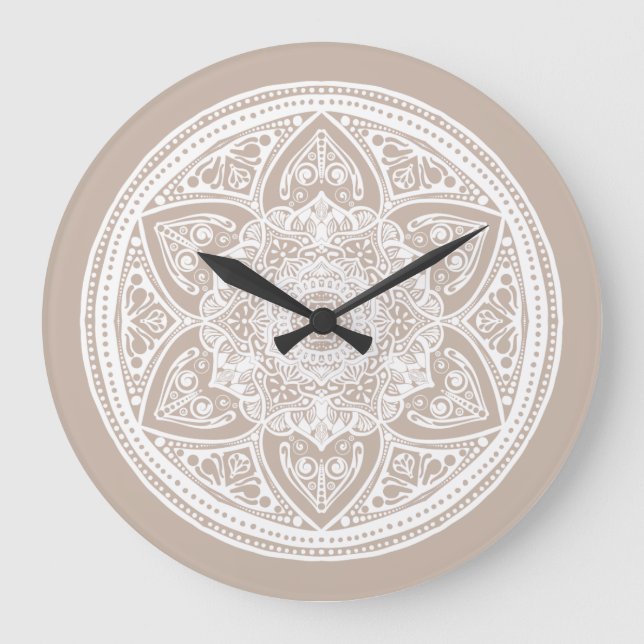 Grande Horloge Ronde Mandala en laine (Recto)