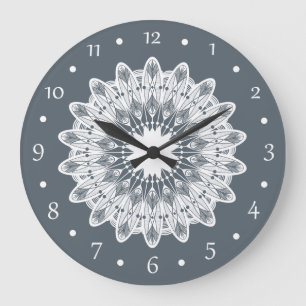 Grande Horloge Ronde Mandala Pure White Lace