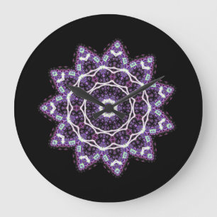 Grande Horloge Ronde Mandala violet