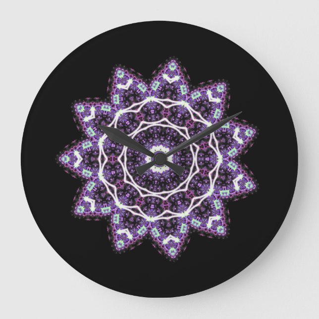 Grande Horloge Ronde Mandala violet (Recto)