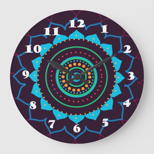 Grande Horloge Ronde Mandala Wall Clock (Recto)