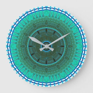Grande Horloge Ronde Mandala Wall Clock