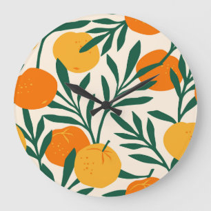 Grande Horloge Ronde Mandarin Mosaic : Citrus Chic tendance