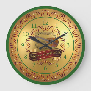Grande Horloge Ronde Mandolin 02~ Musical Scroll ~ “Merry Christmas”
