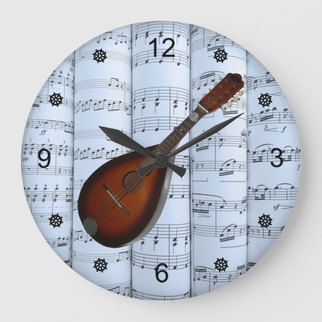 Grande Horloge Ronde Mandolin~Partition roulée~Arrière - plan de teinte (Recto)