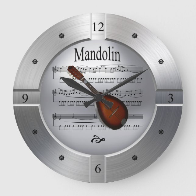 Grande Horloge Ronde Mandolin ~ Sheet Music ~ Brosse couleur argent ~ (Recto)
