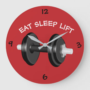 Grande Horloge Ronde Manger Sleep Lift Barbell Entraînement