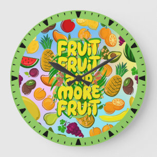 Grande Horloge Ronde Mangez plus de fruits yoga alimentaire sain moti