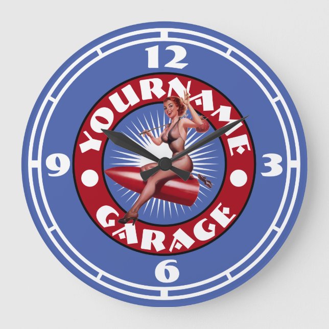 Grande Horloge Ronde Manning Broup Girl Template Large Clock (Recto)