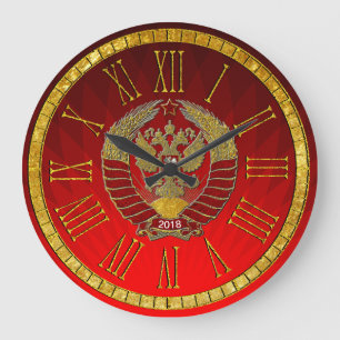 Grande Horloge Ronde Manteau des bras soviétique russe