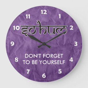 Grande Horloge Ronde Mantra SO HUM - contour noir et blanc plat
