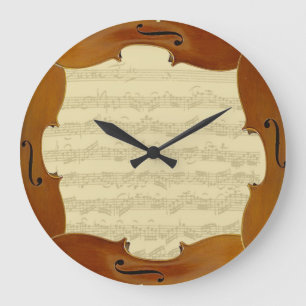 Grande Horloge Ronde Manuscrit de suite de violoncelle de Bach dans le