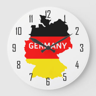 Grande Horloge Ronde Map of Germany With Flag and Numbers